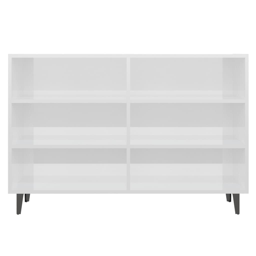 Credenza Bianco Lucido 103,5x35x70 cm in Truciolato - homemem39