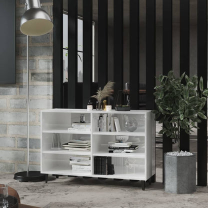 Credenza Bianco Lucido 103,5x35x70 cm in Truciolato - homemem39