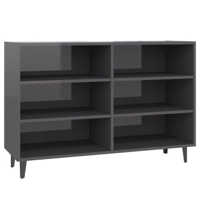 Credenza Grigio Lucido 103,5x35x70 cm in Truciolato - homemem39