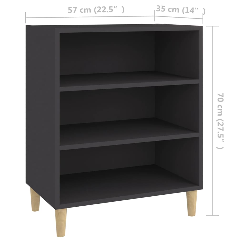 Credenza Grigia 57x35x70 cm in Truciolato - homemem39