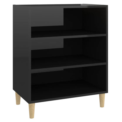 Credenza Nero Lucido 57x35x70 cm in Truciolato - homemem39