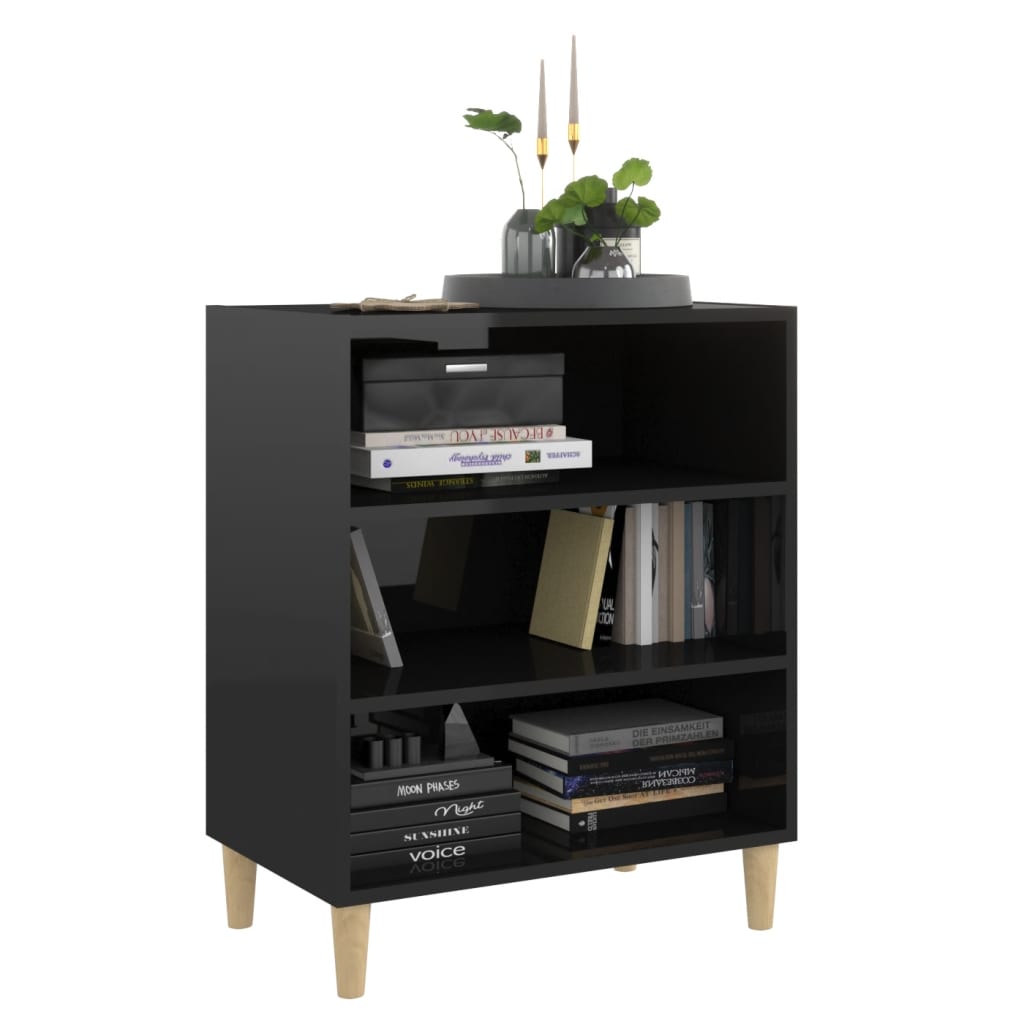 Credenza Nero Lucido 57x35x70 cm in Truciolato - homemem39