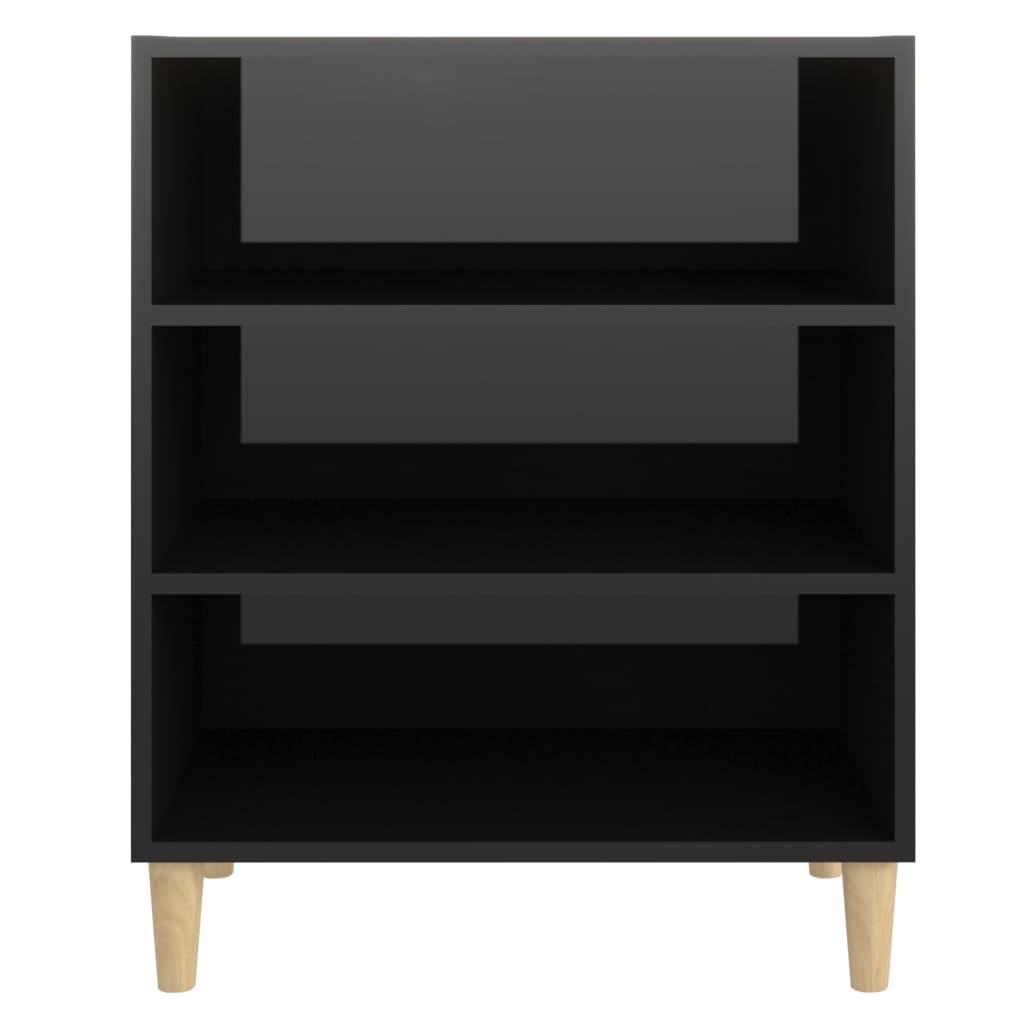 Credenza Nero Lucido 57x35x70 cm in Truciolato - homemem39