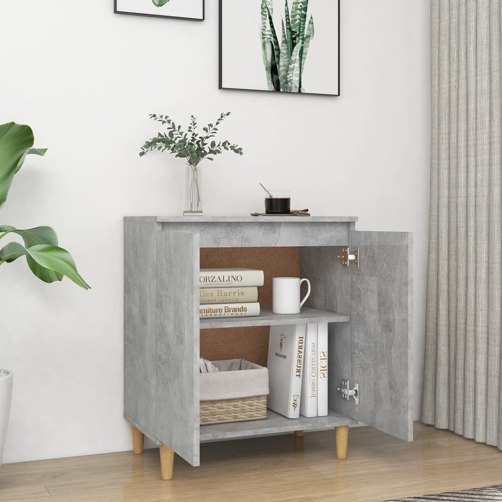 Credenza e Gambe in Legno Grigio Cemento 60x35x70cm Truciolato - homemem39