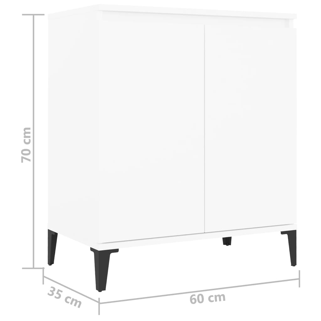 Credenza Bianca 60x35x70 cm in Legno Multistrato - homemem39