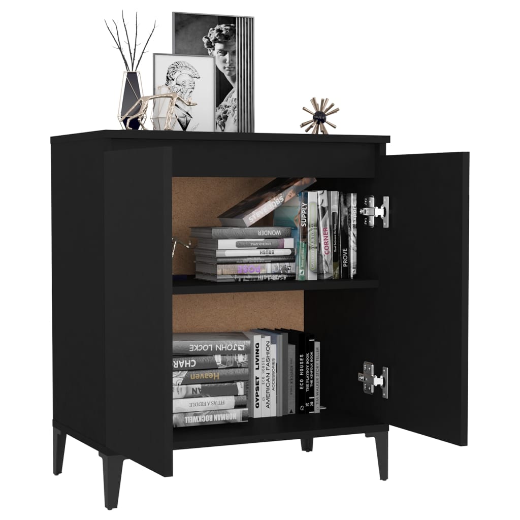 Credenza Nera 60x35x70 cm in Truciolato - homemem39