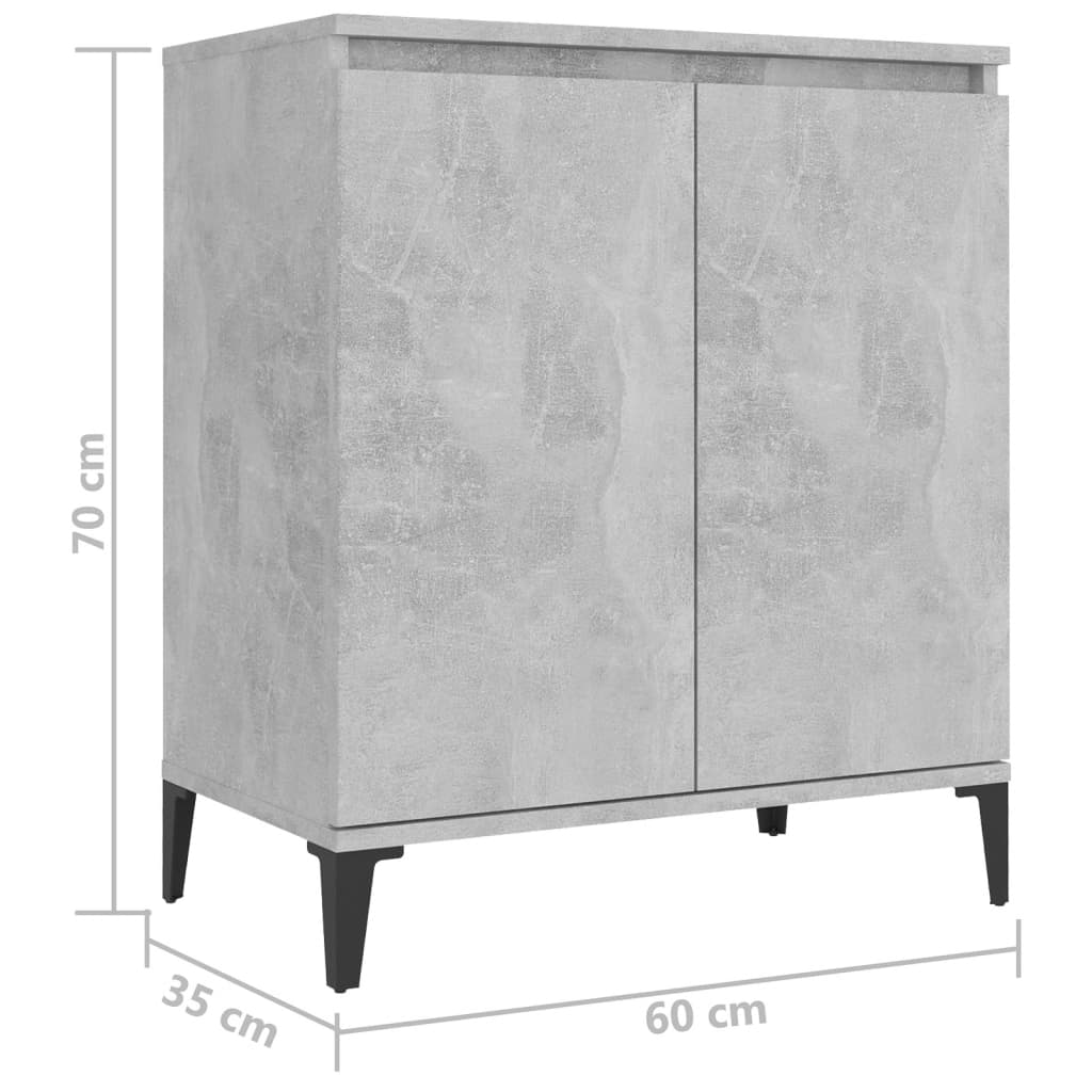 Credenza Grigio Cemento 60x35x70 cm in Truciolato - homemem39