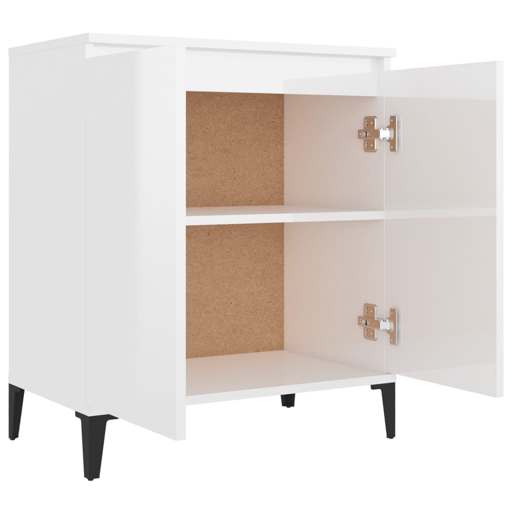 Credenza Bianco Lucido 60x35x70 cm in Truciolato - homemem39