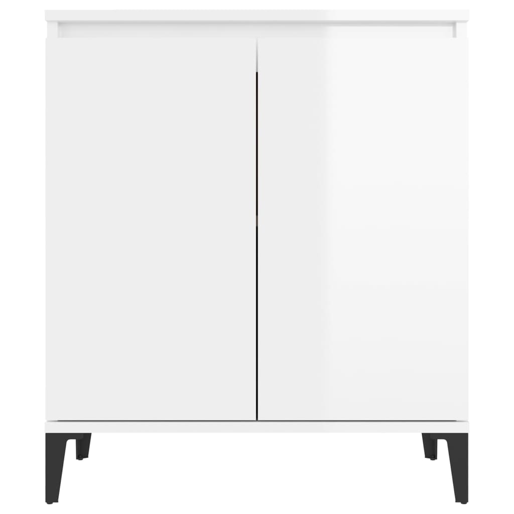 Credenza Bianco Lucido 60x35x70 cm in Truciolato - homemem39