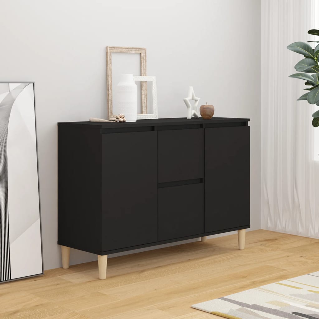 Credenza Nera 103,5x35x70 cm in Truciolato - homemem39