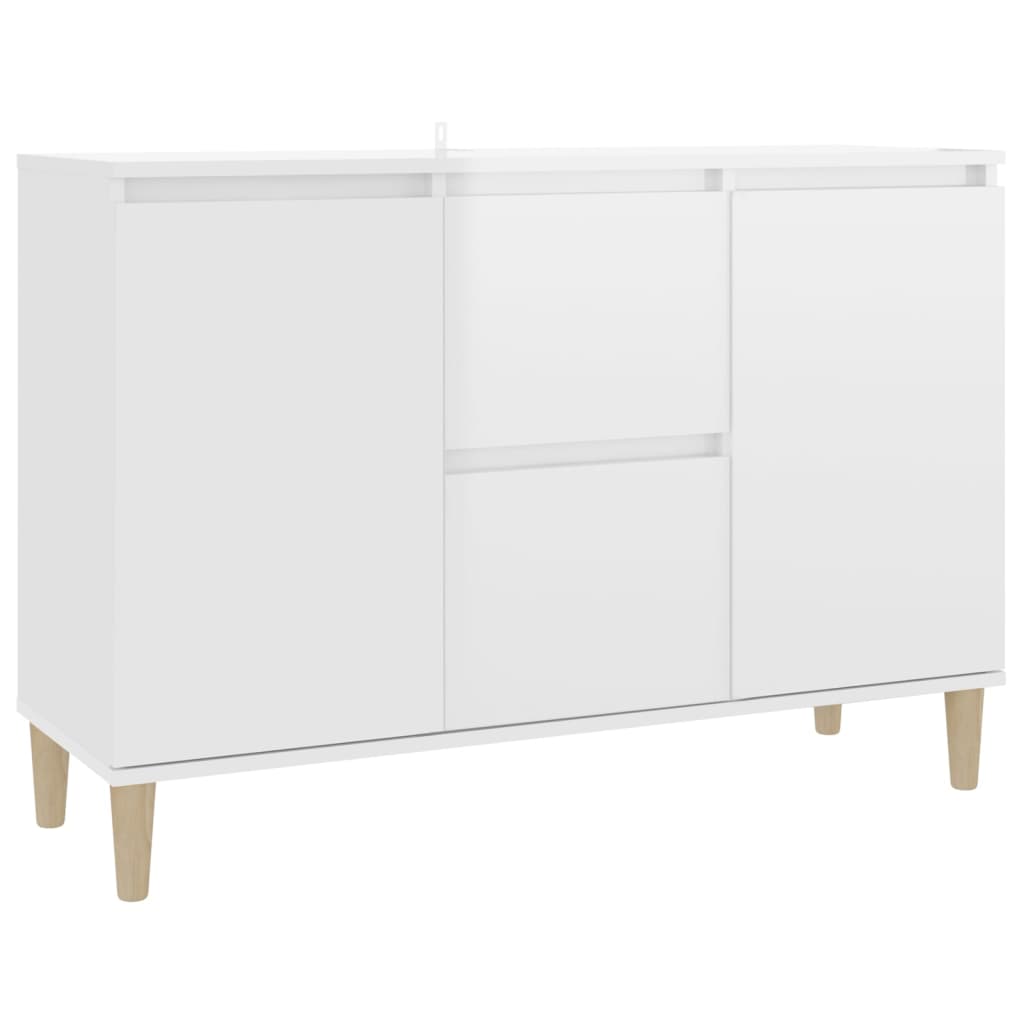 Credenza Bianco Lucido 103,5x35x70 cm in Legno Multistrato - homemem39