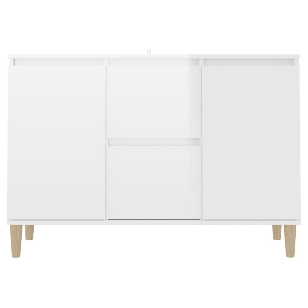 Credenza Bianco Lucido 103,5x35x70 cm in Legno Multistrato - homemem39