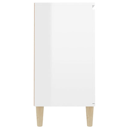 Credenza Bianco Lucido 103,5x35x70 cm in Legno Multistrato - homemem39