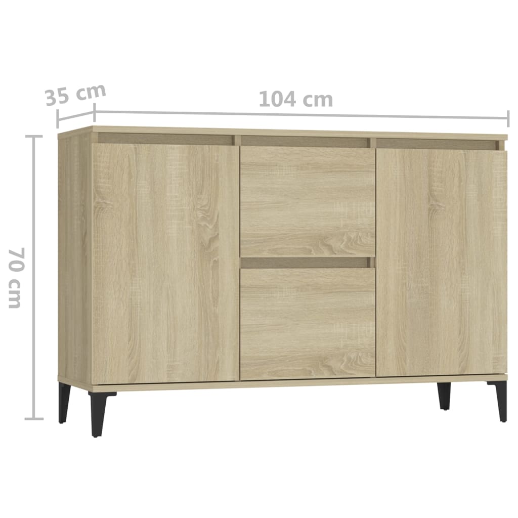 Credenza Rovere Sonoma 104x35x70 cm in Truciolato - homemem39