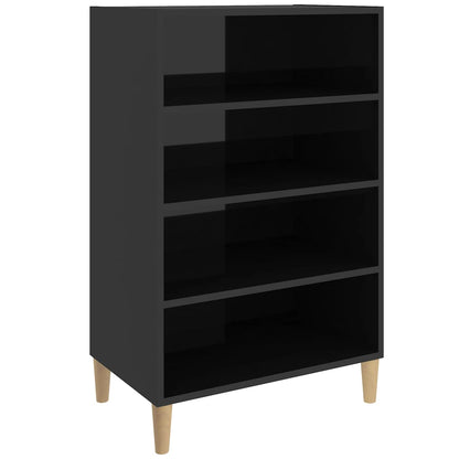 Credenza Nero Lucido 57x35x90 cm in Truciolato - homemem39