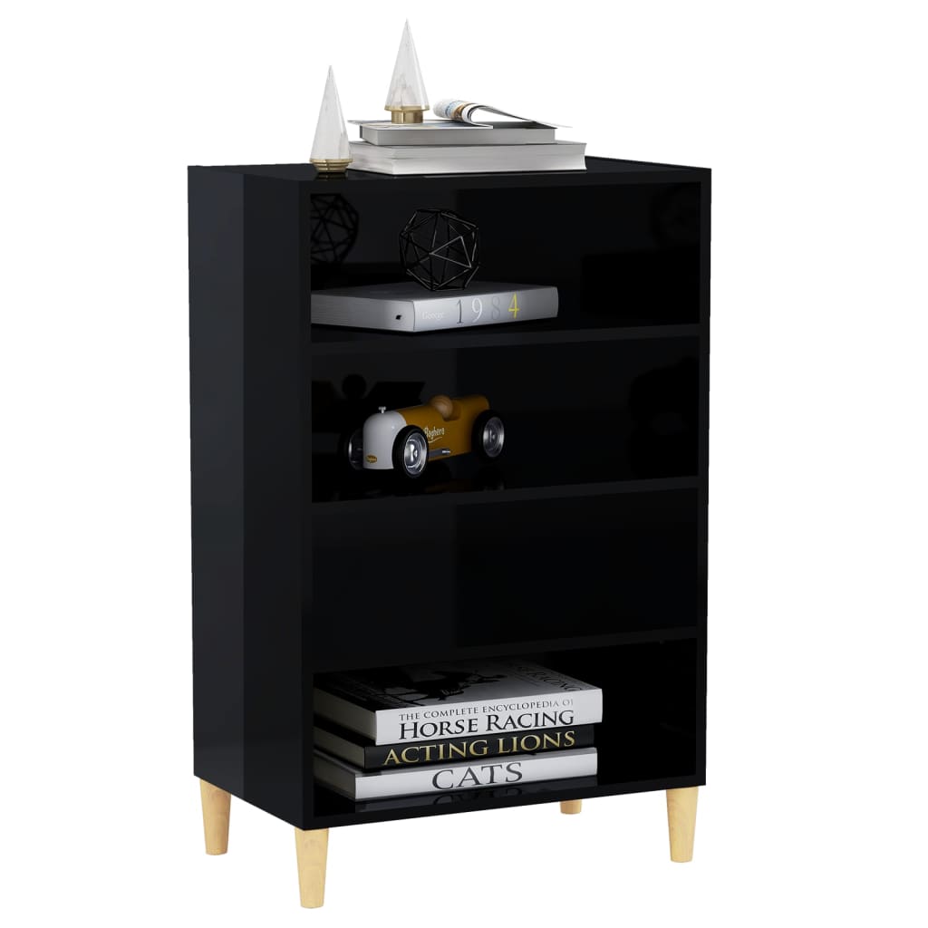 Credenza Nero Lucido 57x35x90 cm in Truciolato - homemem39