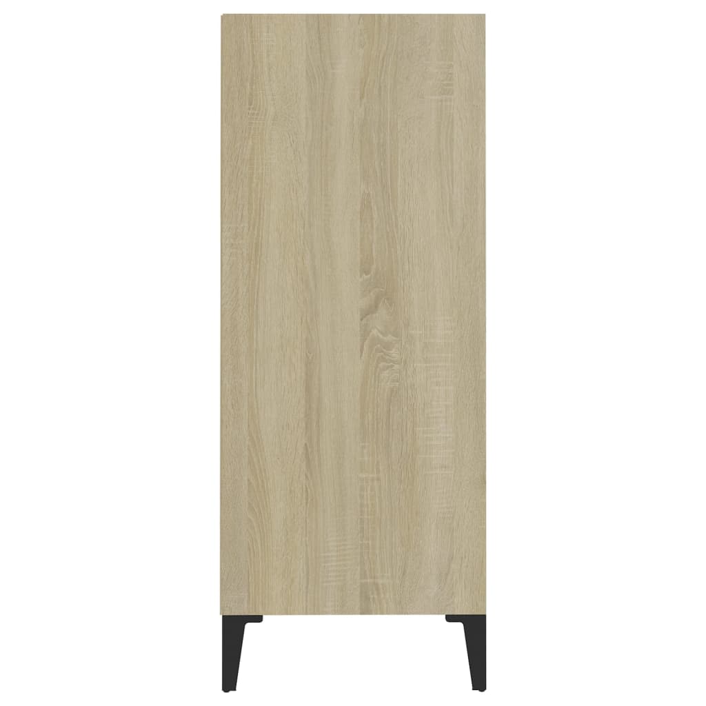 Credenza Bianca e Rovere Sonoma 57x35x90 cm Legno Multistrato - homemem39