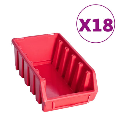 Kit Contenitori 103 pz con Pannelli a Parete Rosso e Nero - homemem39