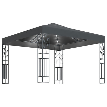 Gazebo con Stringa di Luci LED 3x3 m Antracite - homemem39