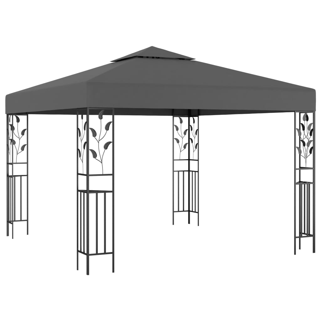 Gazebo con Stringa di Luci LED 3x3 m Antracite - homemem39