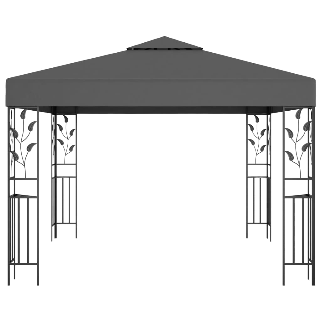 Gazebo con Stringa di Luci LED 3x3 m Antracite - homemem39