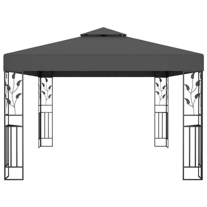 Gazebo con Tetto Doppio e Luci LED 3x4 m Antracite - homemem39