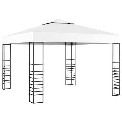 Gazebo da Giardino con Luci a Stringa LED 3x3 m Bianco - homemem39