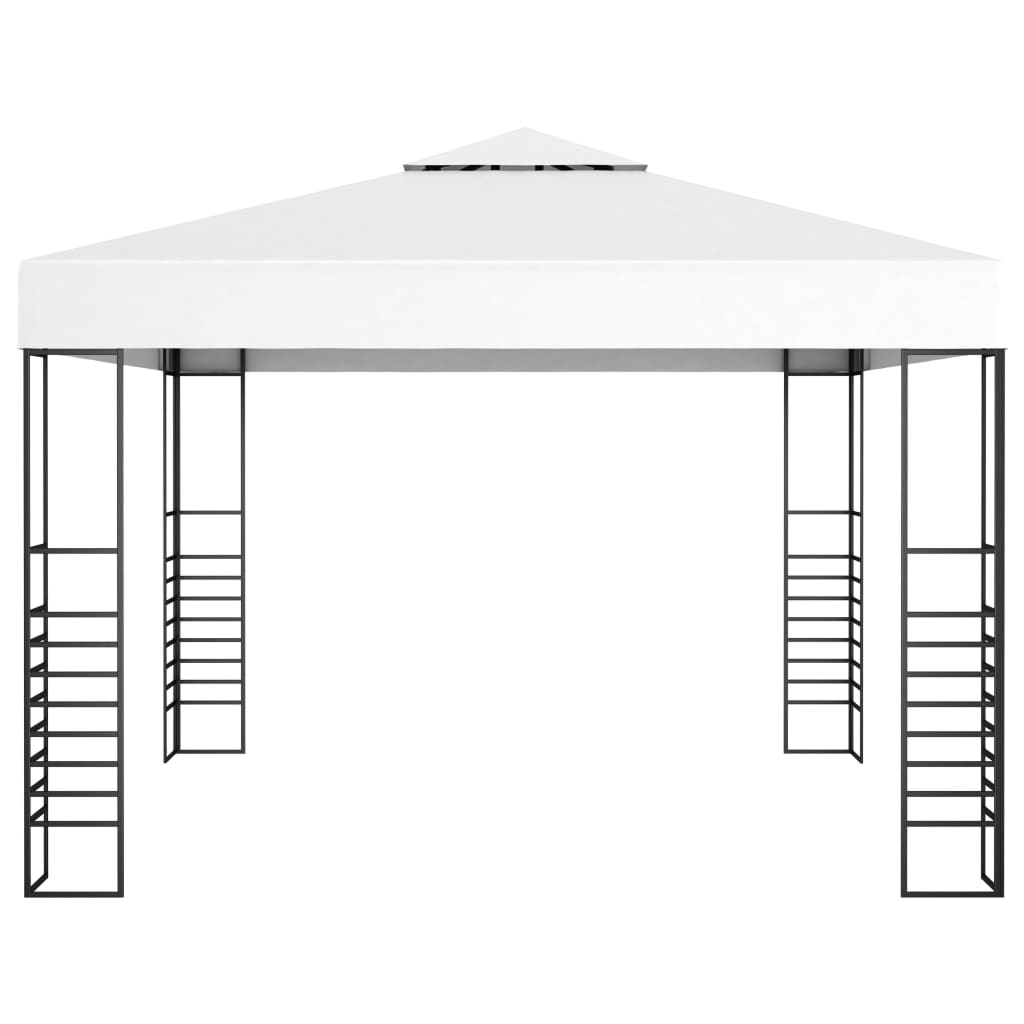 Gazebo da Giardino con Luci a Stringa LED 3x3 m Bianco - homemem39