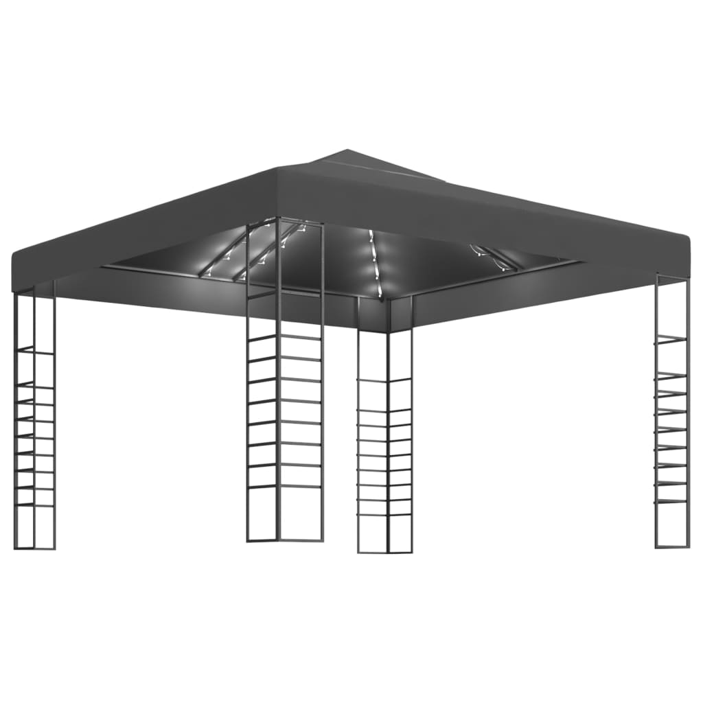 Gazebo da Giardino con Luci LED a Stringa 3x3 m Antracite - homemem39