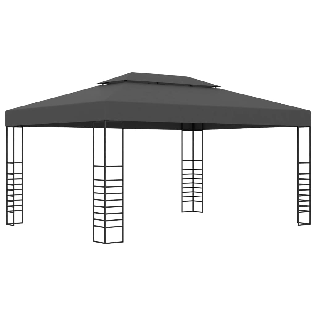 Gazebo con Stringa di Luci LED 3x4 m Antracite - homemem39