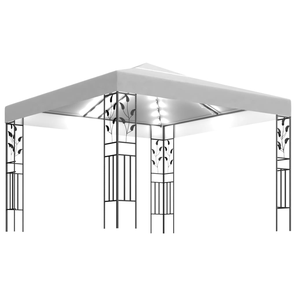 Gazebo con Luci LED a Stringa 3x3 m Bianco - homemem39