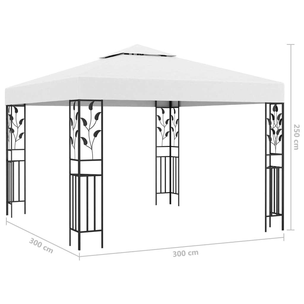 Gazebo con Luci LED a Stringa 3x3 m Bianco - homemem39