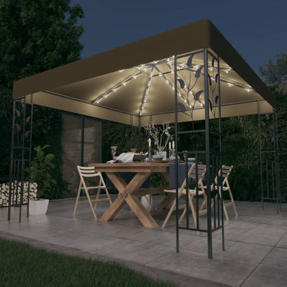 Gazebo con Luci LED a Stringa 3x3 m Grigio Talpa - homemem39