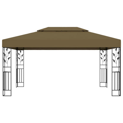 Gazebo con Tetto Doppio e Luci LED 3x4 m Grigio Talpa - homemem39