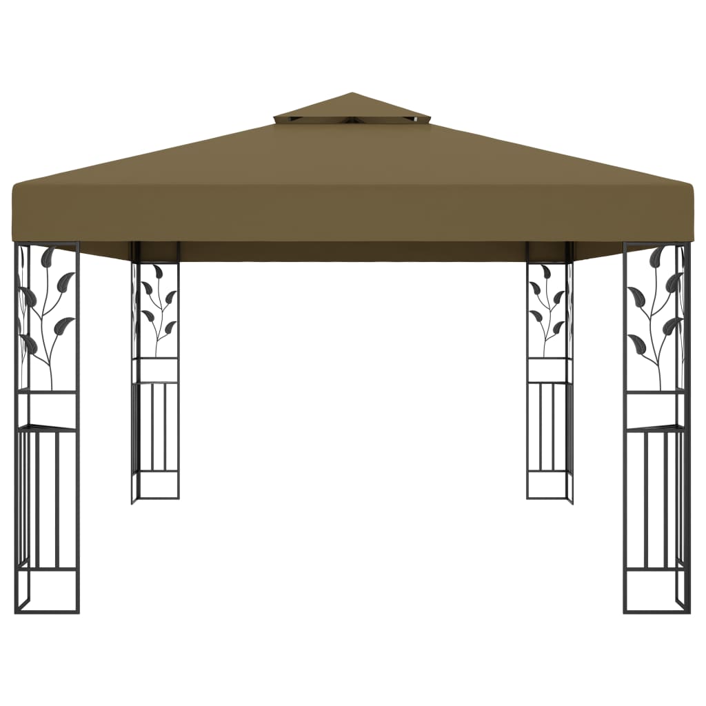 Gazebo con Tetto Doppio e Luci LED 3x4 m Grigio Talpa - homemem39