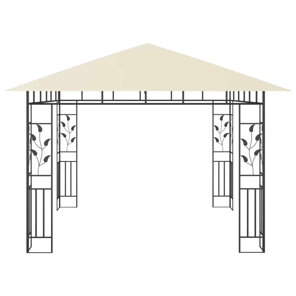 Gazebo con Zanzariera e Luci LED 3x3x2,73 m Crema - homemem39