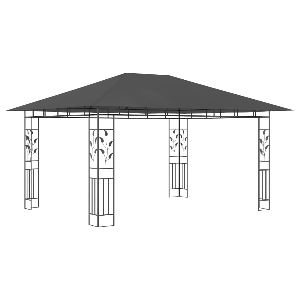 Gazebo con Zanzariera e Luci LED 4x3x2,73 m Antracite - homemem39