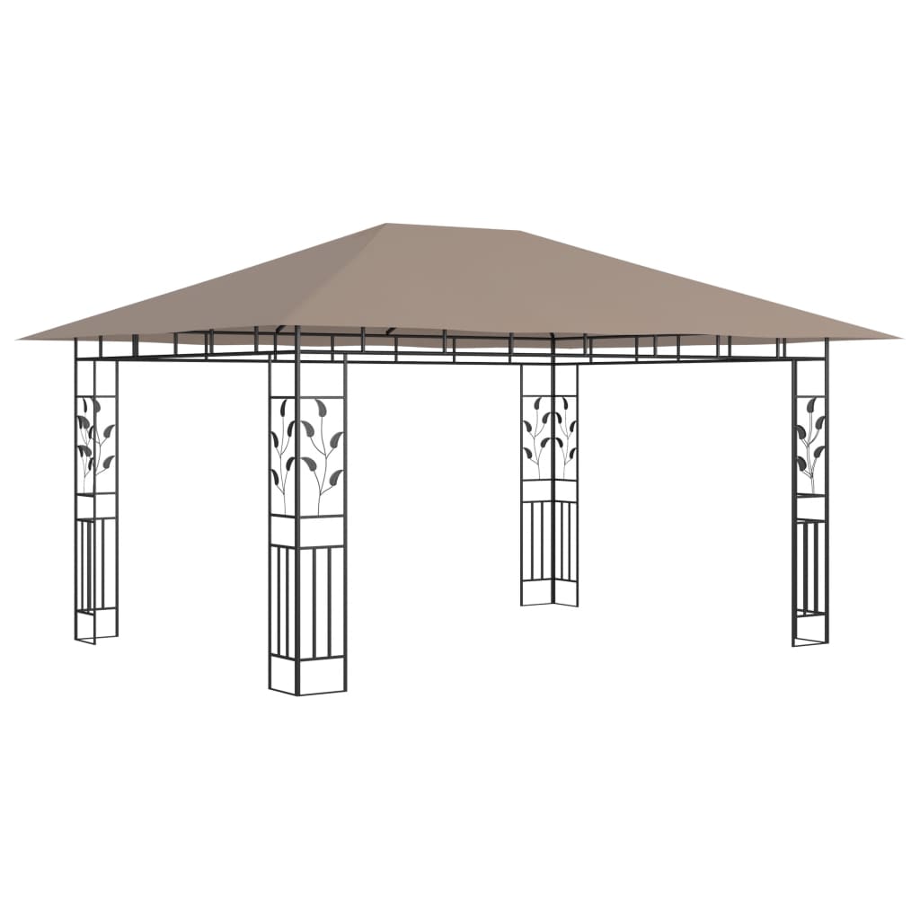 Gazebo con Zanzariera Luci LED 4x3x2,73 m Grigio Talpa - homemem39