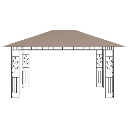 Gazebo con Zanzariera Luci LED 4x3x2,73 m Grigio Talpa - homemem39