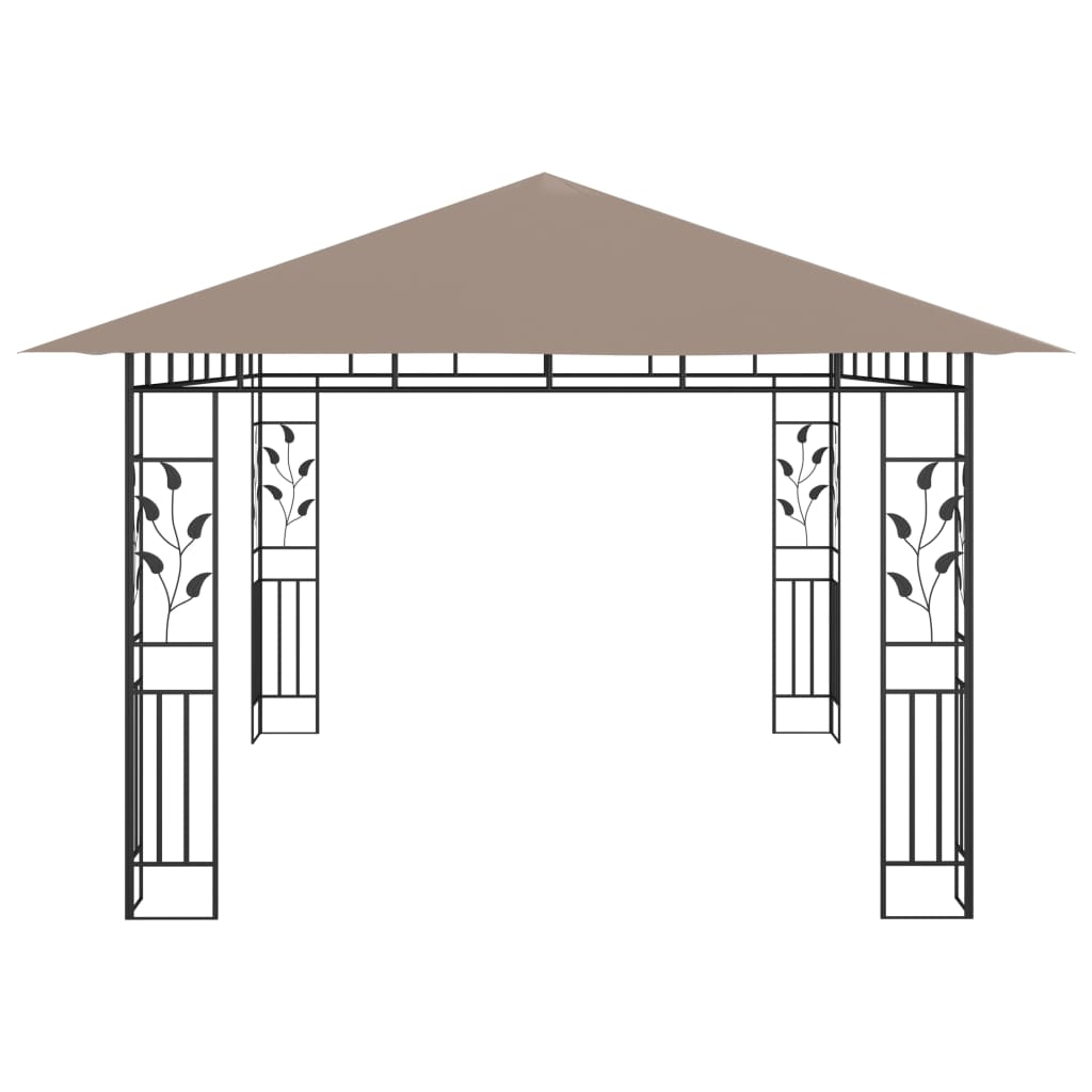 Gazebo con Zanzariera Luci LED 4x3x2,73 m Grigio Talpa - homemem39