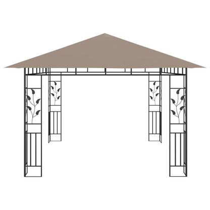 Gazebo con Zanzariera Luci LED 4x3x2,73 m Grigio Talpa - homemem39