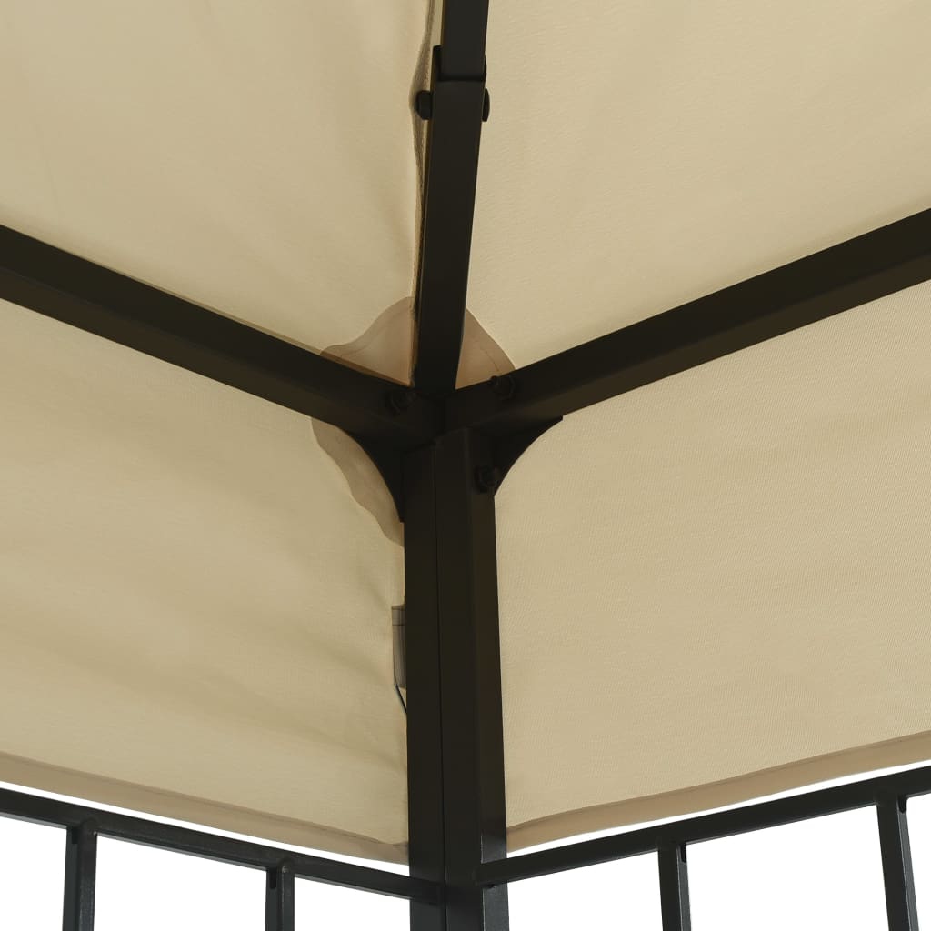 Gazebo con Stringa di Luci LED 3x3 m Crema - homemem39