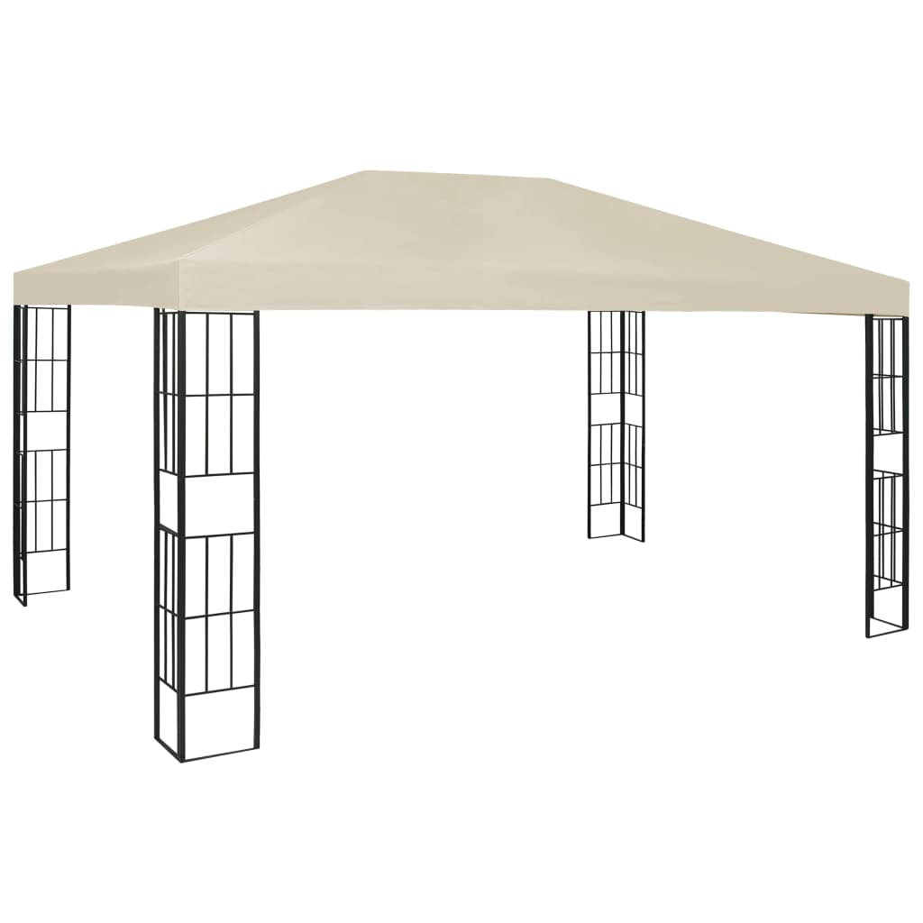 Gazebo con Stringa di Luci LED 3x4 m Crema - homemem39