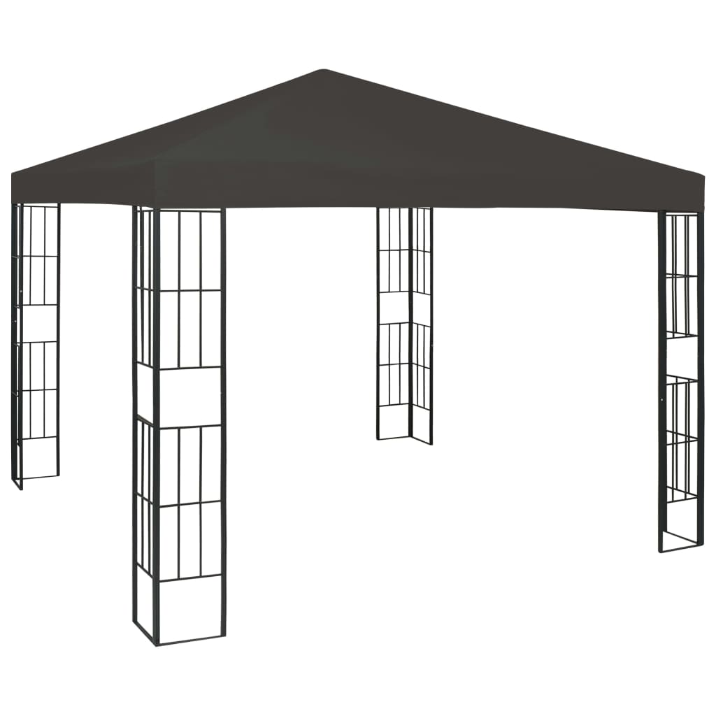 Gazebo con Stringa di Luci LED 3x3 m Antracite - homemem39