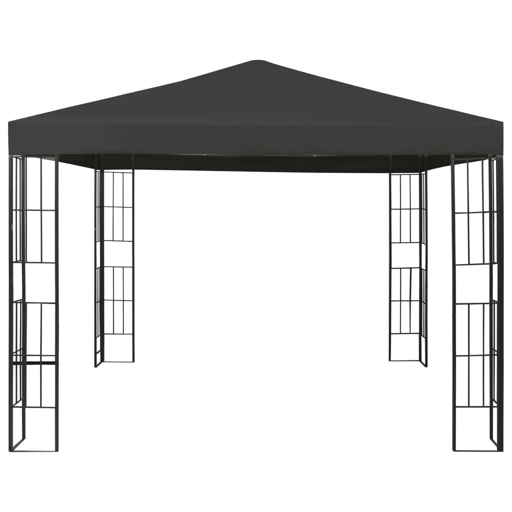 Gazebo con Stringa di Luci LED 3x3 m Antracite - homemem39