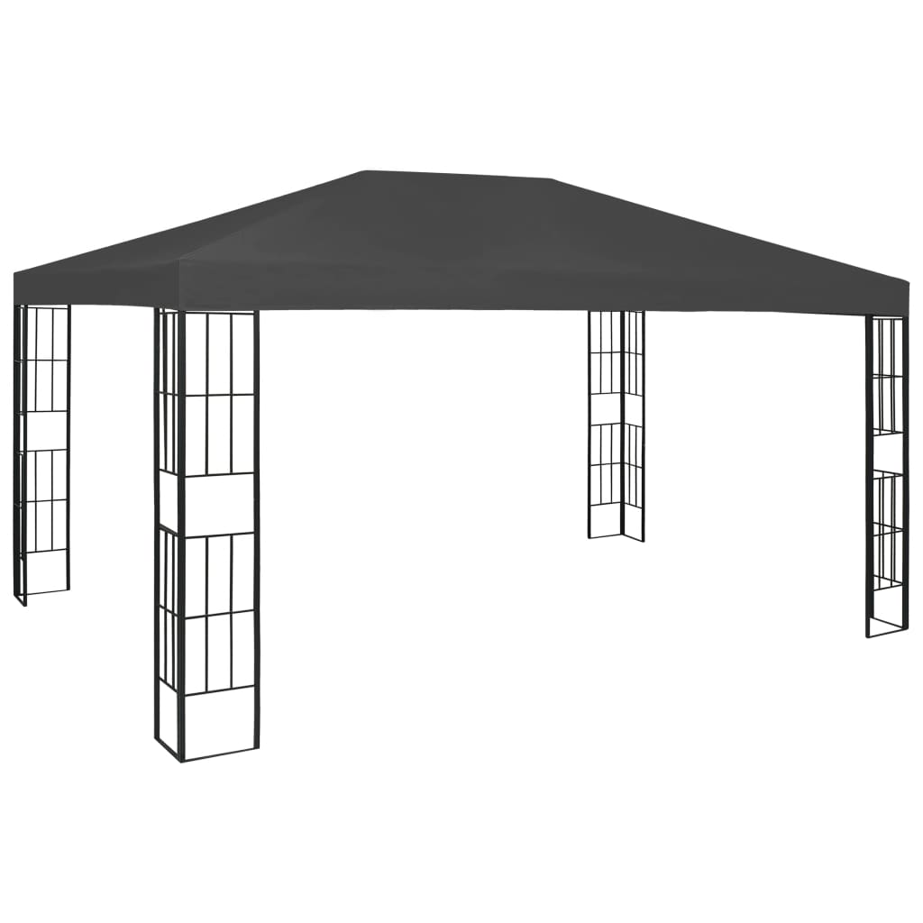 Gazebo con Stringa di Luci LED 3x4 m Antracite - homemem39