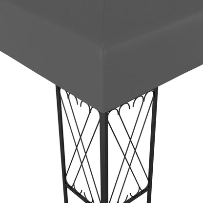 Gazebo con Stringa di Luci LED 3x3 m in Tessuto Antracite - homemem39