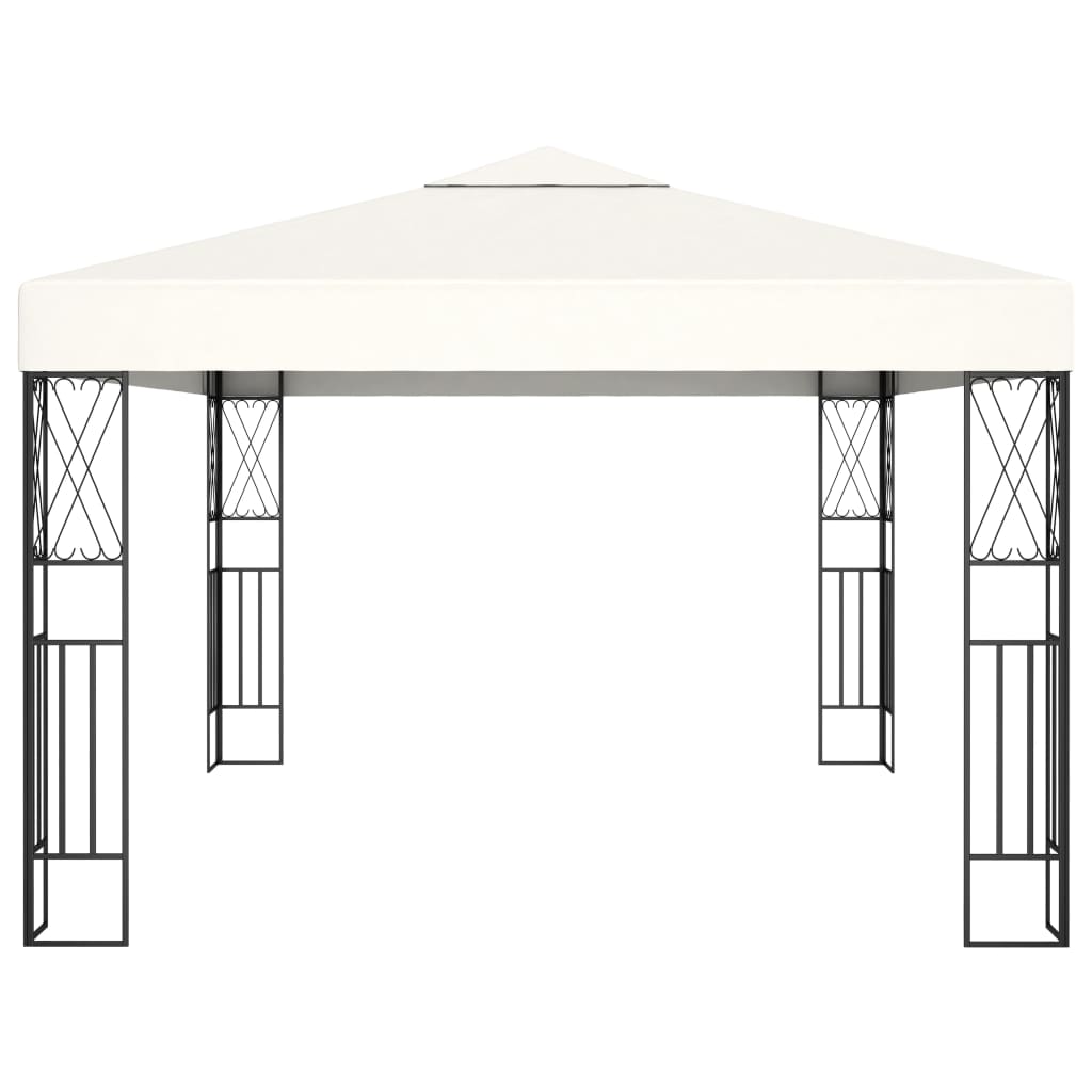 Gazebo con Stringa di Luci LED 3x4 m in Tessuto Crema - homemem39