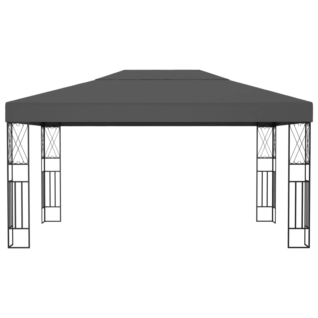 Gazebo con Stringa di Luci LED 3x4 m in Tessuto Antracite - homemem39