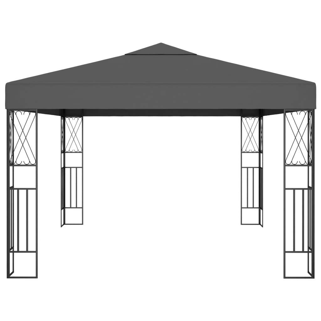 Gazebo con Stringa di Luci LED 3x4 m in Tessuto Antracite - homemem39